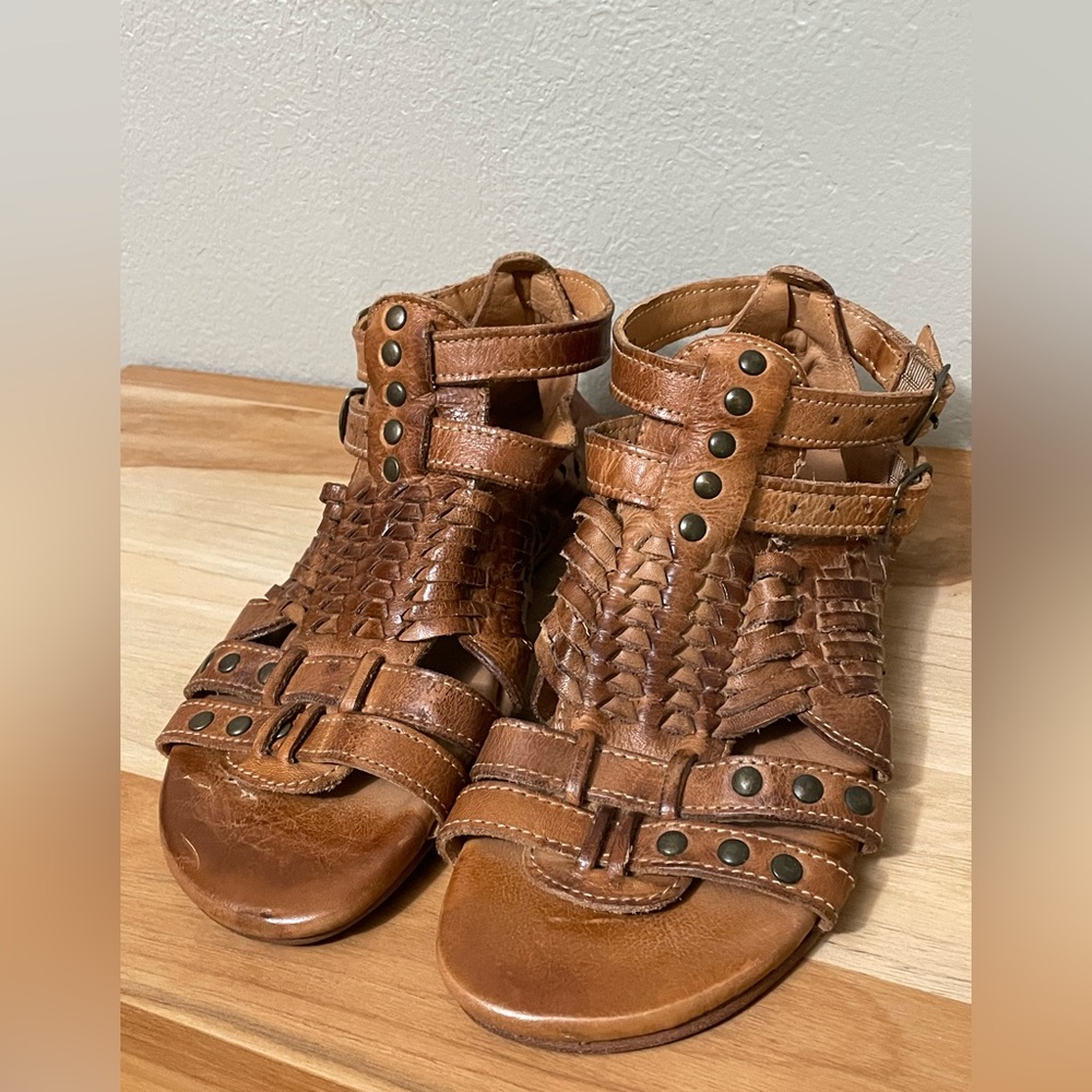 Bed Stu Claire III Tan/Brown Woven Gladiator Sandals size 6 - Picture 3 of 9
